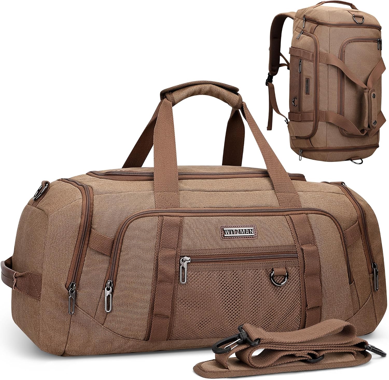 Men Shoes On - Canvas-Reisetasche für Männer 3-in-1 Konvertierbarer Rucksack