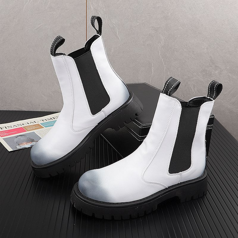 Chelsea Boots Suede - Herren Luxus Mode Echtleder Stiefel Schwarz