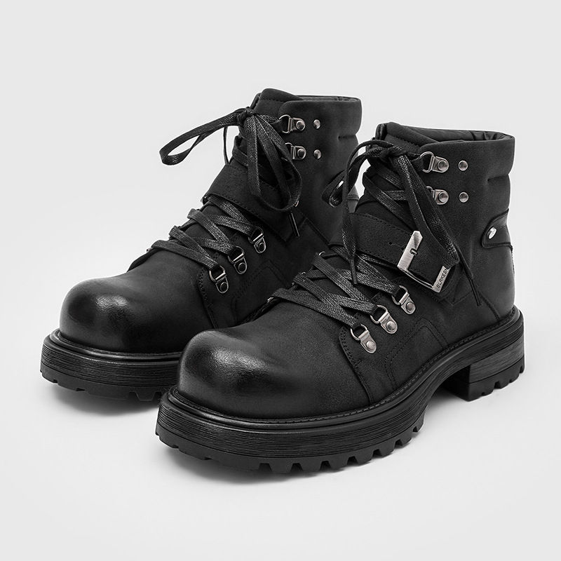 Men Shoes Brands - Marke Männer Leder Stiefel Motorrad Schnee