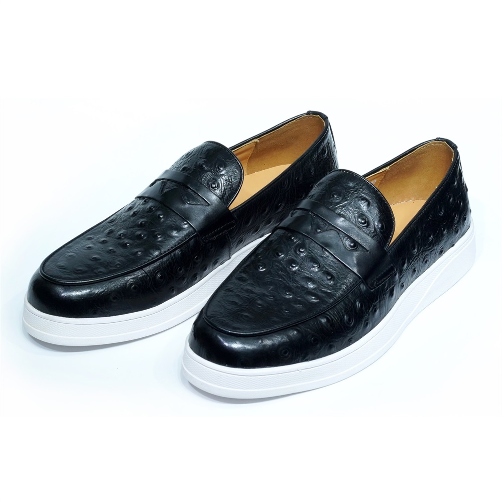 Men'S Shoes Navy Blue - Fashion Echtes Leder Casual Schuhe Flache