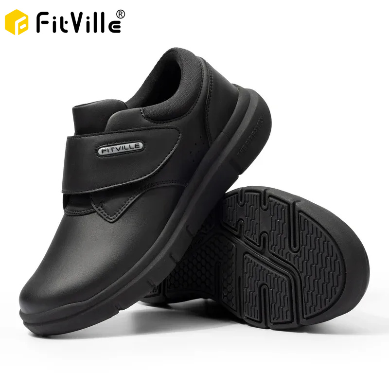Men'S Shoes Diabetic - Extra breite Herrenschuhe, Leder, Diabetiker-Wanderschuhe für
