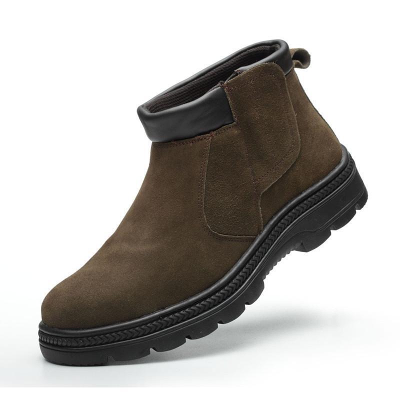 Chelsea Boots Suede - Herren Freizeit-Sicherheitsstiefel aus Rindswildleder, Arbeitsschuhe, Schweißerstiefel