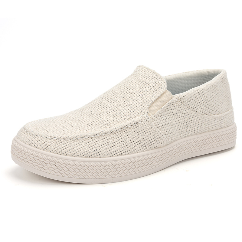 Men Shoes Everyday - Herren Leinen Slip-On Loafer Atmungsaktives Gewebtes