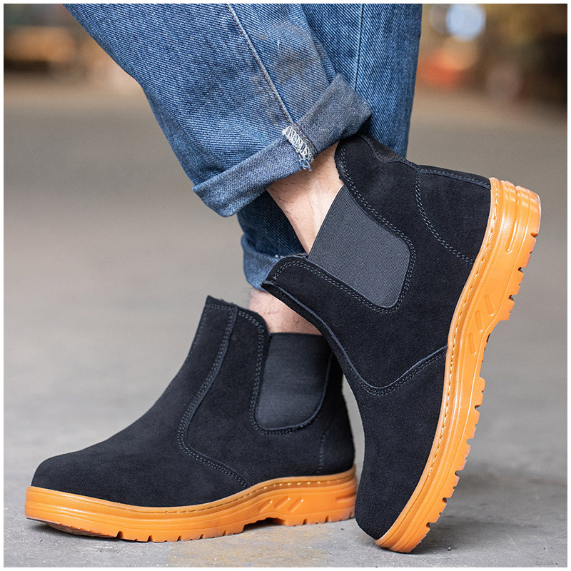 Chelsea Boots Suede - Herren Freizeit Stahlkappen Arbeitssicherheitsstiefel Kuh Wildleder