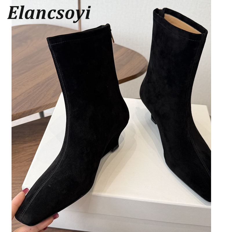 Keilabsatz-Stiefeletten für Da – Chelsea Boots Suede Bewertung und Preis