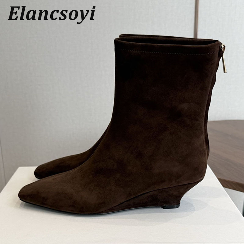 Keilabsatz-Stiefeletten für Da – Chelsea Boots Suede Bewertung und Preis