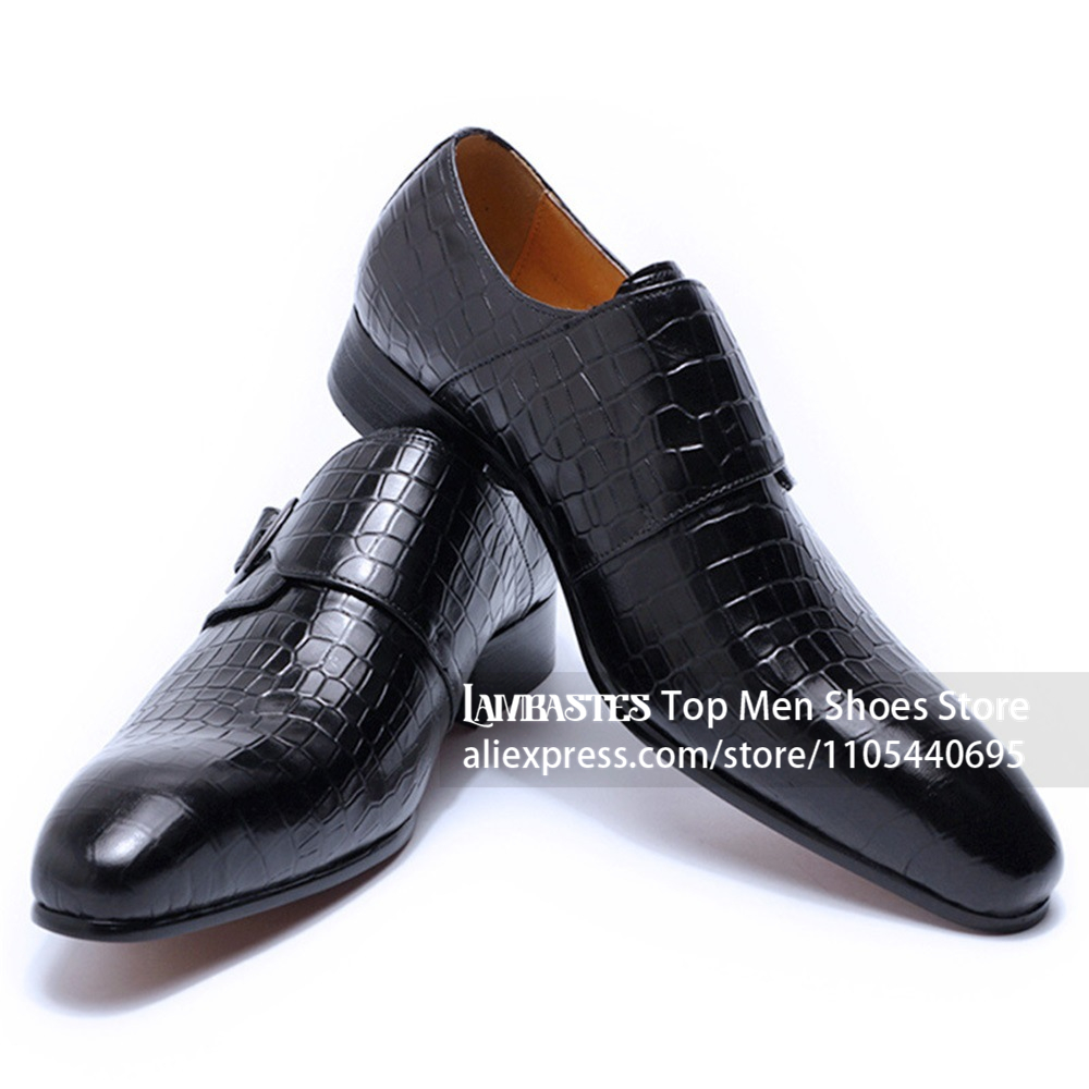Krokodil-Alligator-Geprägte Le – Men'S Shoes Navy Blue Bewertung und Preis