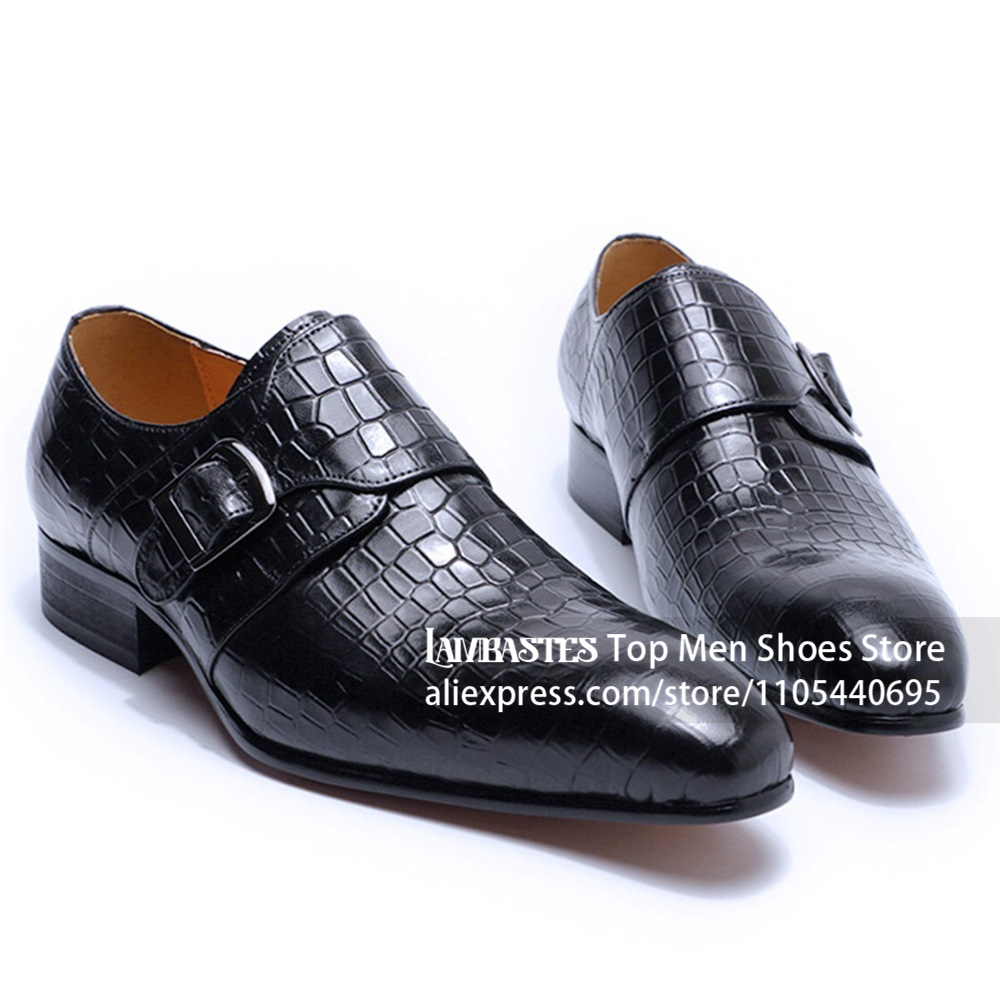 Krokodil-Alligator-Geprägte Le – Men'S Shoes Navy Blue Bewertung und Preis
