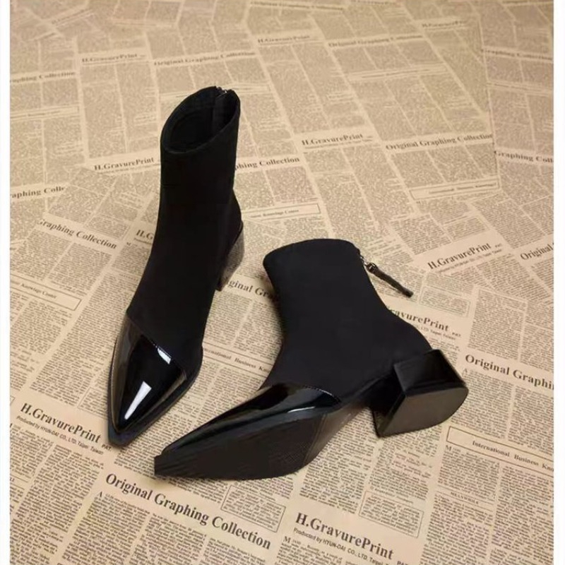 Damen-Stiefeletten mit klobige – Chelsea Boots Suede Bewertung und Preis