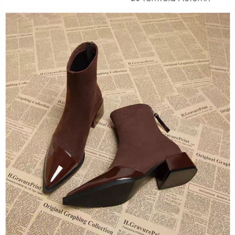 Damen-Stiefeletten mit klobige – Chelsea Boots Suede Bewertung und Preis