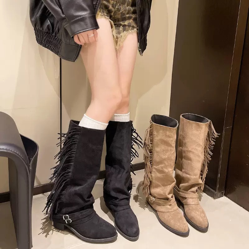 Frauen Kniehohe Stiefel Quaste – Chelsea Boots Suede Bewertung und Preis