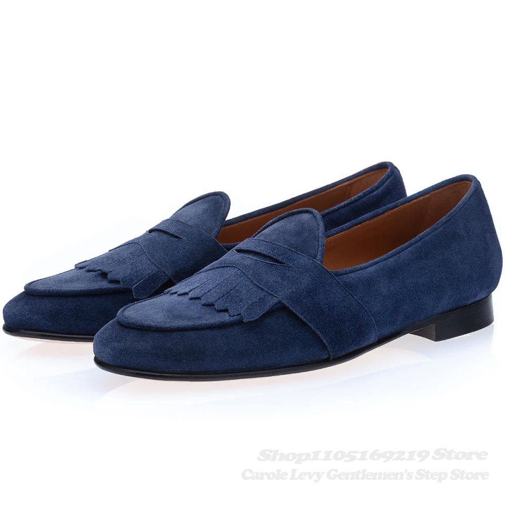 Marineblaue Wildleder-Loafer f – Men'S Shoes Navy Blue Bewertung und Preis