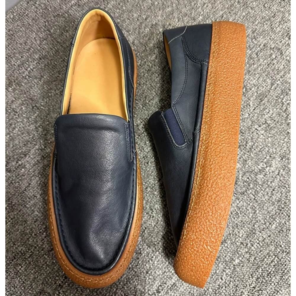 Marineblaue Leder-Loafer mit g – Men'S Shoes Navy Blue Bewertung und Preis